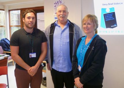 (Left to right) Occupational therapist Richard Bates, Michael Cunningham and stop smoking adviser Sue Jones
