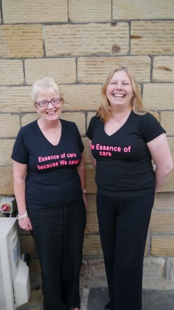 Photograph shows occupational therapist Linda Thompson (left) and community psychiatric nurse Larraine Whiteley.