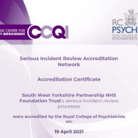 Read more: Royal College of Psychiatrists accredits Trust’s serious incident review process