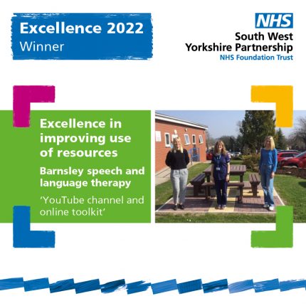 Barnsley speech and language therapy team winner of the excellence in improving use of resources award