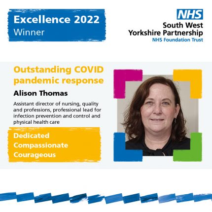 Alison Thomas winner of the outstanding covid pandemic response award