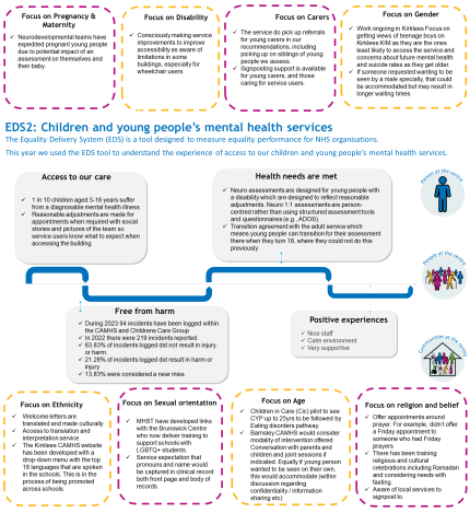 An infographic about children and young peoples equality delivery system