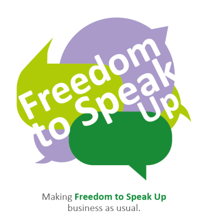 Freedom to speak up logo with text that reads making freedom to speak up business as usual.
