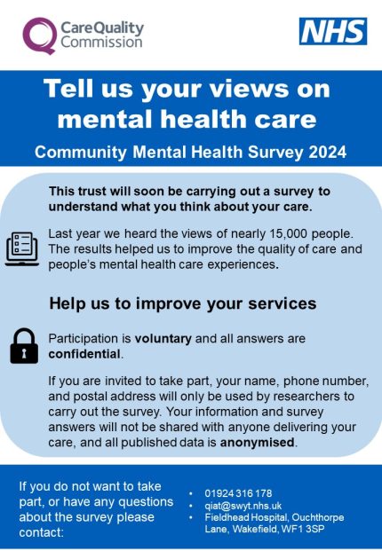 Image of a poster advertising community mental health survey
