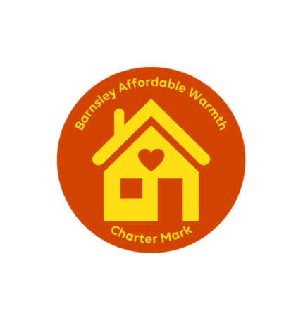 Barnsley affordable warmth charter mark icon. Image is of a circle with a house in the middle.