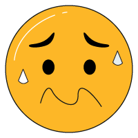 an icon with a guilt ridden face