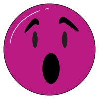 An icon with a face looking surprised with mouth open