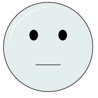 An icon with a face to represent indifference