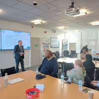 Chief Executive Mark Brooks talking to the audience