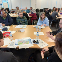 Group discussion at a table