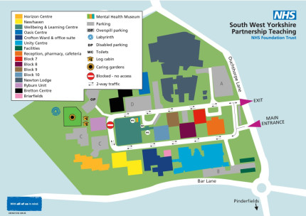 Fieldhead site map with diversions and closures