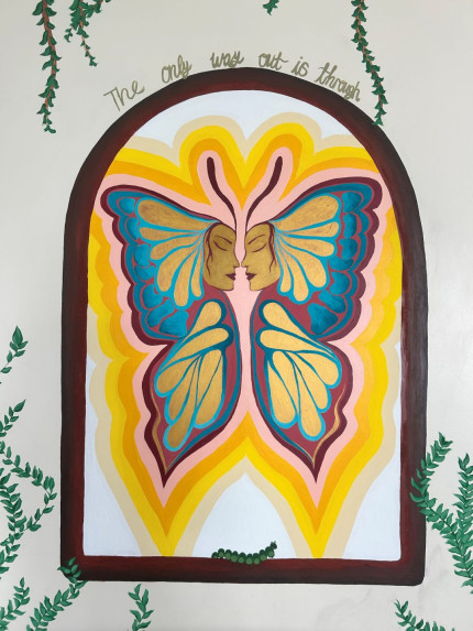 Close up photo of a mural