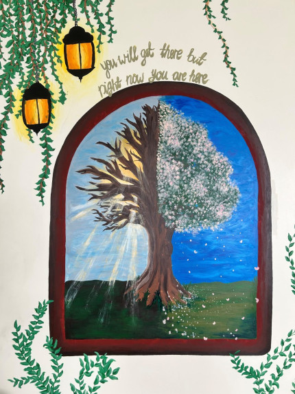 Close up photo of a mural
