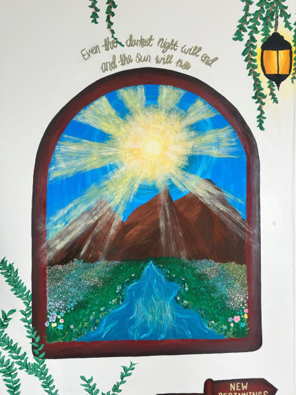 Close up photo of a mural