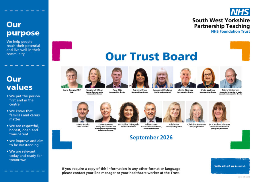 Image of our Trust Board as of September 2026